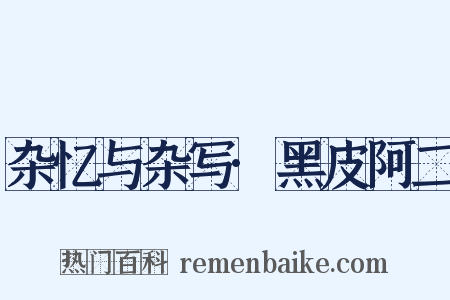 杂忆与杂写·黑皮阿二是什么意思的图片